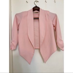 Women’s Pink Open Front Blazer Jacket